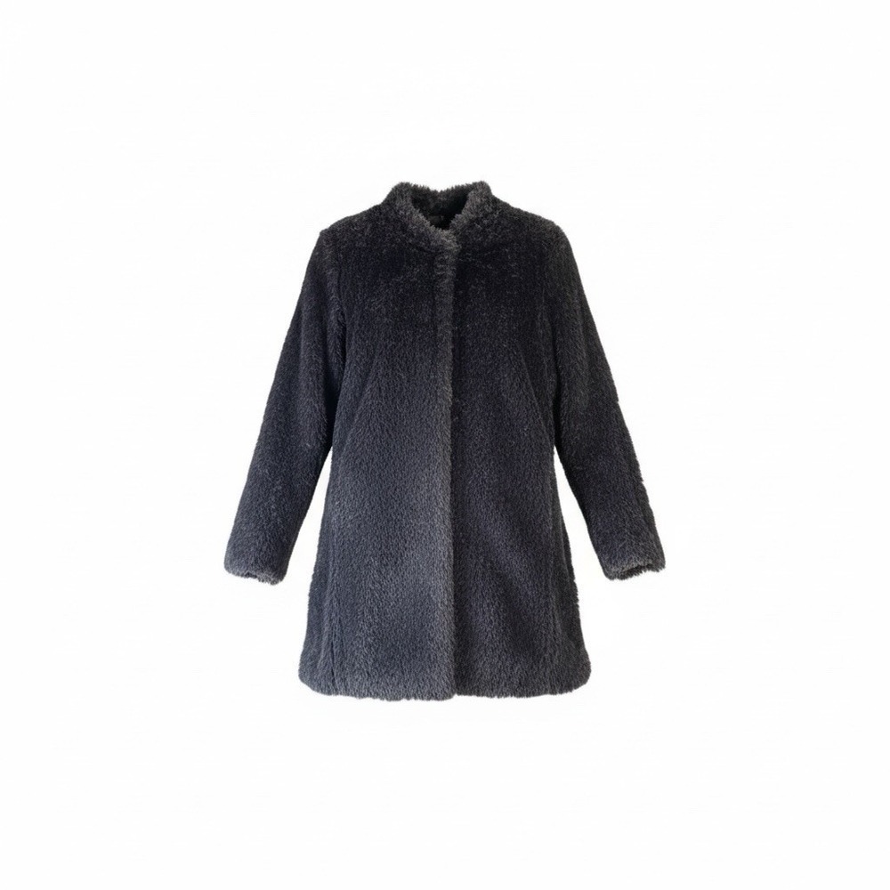 Kenneth Cole New York Faux Fur Coat Black Size Large
